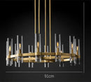 GobekUsa Glass Chandelier Pendant Lamp with E14 LED, Chrome Finish, Retro Design