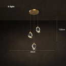 GobekUsa Crystal Copper Round Chandelier: Elegant LED Suspension Lamp for Dinning Room