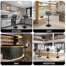 Swivel Bar Stools Set of 2 — Adjustable PU Leather with Iron Frame, Water-Resistant (Black)