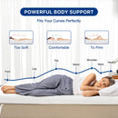Cooling Mattress Topper with Anti-Slip Straps — Breathable Polyester Fiber, White