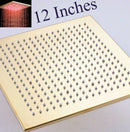 GobekUsa Gold LED Square Rainfall Shower Head for Bathroom Faucet - Top Sprayer