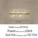 GobekUsa Gold/Silver LED Crystal Chandelier for Home Living Dining Study Hall Bedroom
