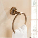 GobekUsa Antique Bronze Carved Bathroom Accessories Set: Towel Rack, Paper Holder, Toilet Brush Holder, Hooks