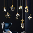 GobekUsa Gold Crystal Pendant Light Chandelier for Living Room Kitchen LED Art Deco