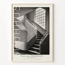 GobekUsa Bauhaus Stairs Canvas Print | Retro School Poster for Living Room Decor