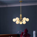 GobekUsa Gold Glass Ball Chandelier: Luxury LED Lighting for Dining Room, Kitchen, Cafe