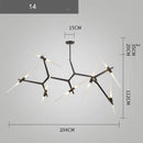 GobekUsa Branch Suspension Pendant Light - Gold Black G9 LED Iron Glass Fixture