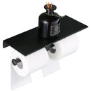 GobekUsa Black Aluminum Toilet Paper Holder with Phone Shelf & Double Roll Tissue Boxes