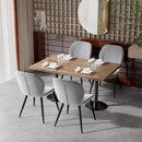 Upholstered Dining Chairs, Set of 4 — Ribbed Suede with Metal Legs