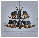 GobekUsa Antler Resin Chandelier: American Country Retro Style LED Hanging Lamp
