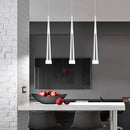 GobekUsa Conical Tube LED Pendant Lights for Bar Kitchen Island - Black Silver Aluminum