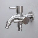 GobekUsa Dual-Outlet Stainless Steel Faucet for Outdoor Garden Sink and Washing Machine