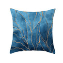 GobekUsa Blue Ink Gold Edge Geometric Cushion Cover - Polyester Throw Pillow Case