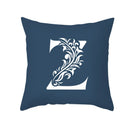 GobekUsa Blue Letter Pillowcase Solid Color Fleece Sofa Cushion, 45x45CM