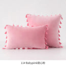 GobekUsa Fringed Tassel Velvet Pillowcase 50x50cm/30x50cm in Popular Light Colors