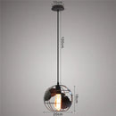 GobekUsa Industrial Nordic Cage Pendant Light, Black Iron Retro Loft Hanging Lamp