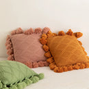 GobekUsa Boho Style Ivory Green Pink Tassles 45x45cm Cushion Cover for Home Decoration