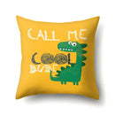 GobekUsa Dino Baby Pillowcase: Cute Dino Drive Car Letter Cushion Cover for Bedroom Decor