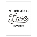 GobekUsa "Awakened Aromas" Canvas Print - Nordic Black & White Coffee Quotes