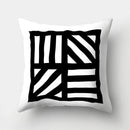 GobekUsa Geometric Star Print Pillow Cover for Home Decor - Black & White Square Texture