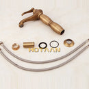 GobekUsa Antique Bronze Tall Basin Faucet - Luxury Europe Style Solid Copper Mixer