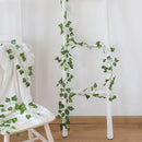 GobekUsa Artificial Hanging Christmas Garland Green Silk Leaves for Home Wedding Garden