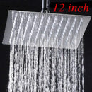 GobekUsa 12-inch Square Rain Shower Head with Ceiling/Wall Mount in Chrome/Gold/Brushed/Black Finish