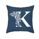 GobekUsa Blue Letter Pillowcase Solid Color Fleece Sofa Cushion, 45x45CM