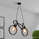 GobekUsa Iron Bike Chandelier Pendant Lamp for Restaurant, Bar & Home Lighting