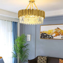 GobekUsa Golden Stainless Steel K9 Crystal Chandelier for Elegant Dining Room Lighting