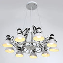 GobekUsa Industrial Spider Ceiling Lamp Black White Adjustable E27 Fixture Light