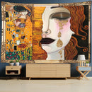 GobekUsa Bohemian Thai Style Half Face Woman Tapestry Wall Hanging for Living Room Decor