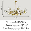 GobekUsa Glass LED Chandeliers: Modern Dining Room Bedroom Living Room Pendant Lights