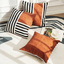 GobekUsa Black Stripe Faux Leather Pillow Cover 45x45cm for Home Decor