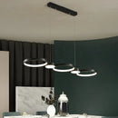 GobekUsa Black Ring LED Chandelier for Living Room Bedroom Dining Hall Lighting