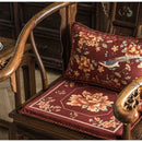 GobekUsa Chinese Peony Flower & Bird Print Vermilion Pillow Cover