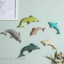 GobekUsa Dolphin Fish Ocean Background Ceramic Wall Decoration for Children's Room