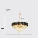 GobekUsa Crystal Black Clear LED Chandelier Lighting for Staircase Foyer