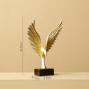 GobekUsa Angel Wings Sculpture: Nordic Modern Abstract Resin Home Decor Artware