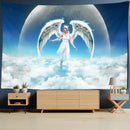 GobekUsa Angel Tapestry Wall Hanging: Blue Sky White Clouds Halo Bohemian Art Decor
