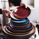 GobekUsa Ceramic Round Plate - Nordic Design for Hotel, Restaurant, and Home Dishes