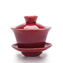 GobekUsa Celadon Tea Tureen & Flower Gaiwan Kung Fu Tea Set 140ml Puer Kettle