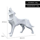 GobekUsa Geometric Wolf Statue Resin Abstract Animal Figurine Home Office Decor Sculpture