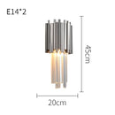GobekUsa Crystal Clear LED Wall Sconce Chrome Silver Gold Wall Light for Bedroom