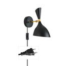 GobekUsa Black White Nordic Wall Lamps with Switch, Modern Industrial Decor Light for Living Room