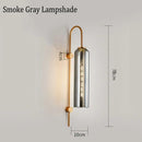 GobekUsa E27 Glass Wall Light in Smoke Gray Amber Milky White Green for Bedroom Living Room
