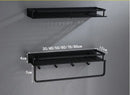 GobekUsa Black Aluminum Bathroom Shelf with Towel Bar Wall Mounted - Bath Shower Shampoo Holder