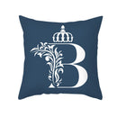GobekUsa Blue Letter Pillowcase Solid Color Fleece Sofa Cushion, 45x45CM