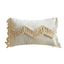GobekUsa Boho Style Tufted Tassles Cotton Linen Cushion Cover for Home Sofa Bed