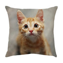GobekUsa Cute Cat Face Decorative Cushion Cover Soft Linen Pillow for Home Sofa